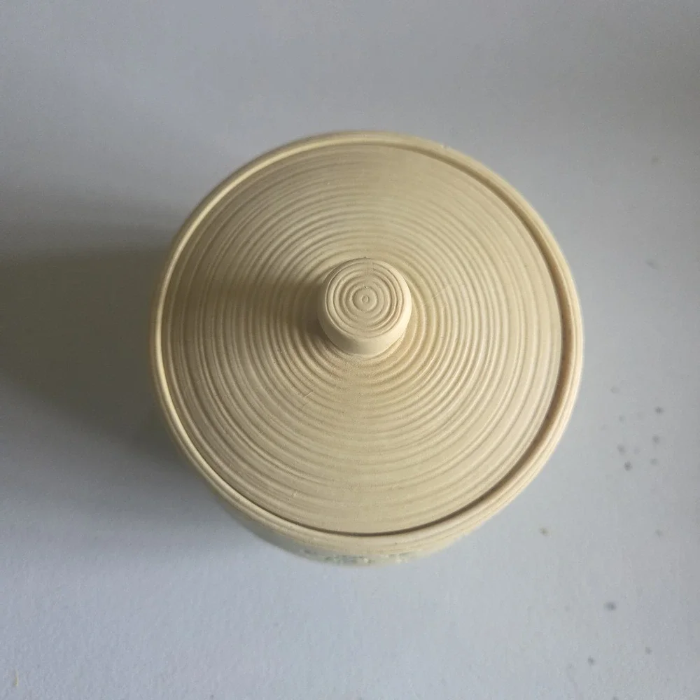 Shabby Chic Floral Embossed Bathroom Canister Lid Cotton Jar Floral Handpainted